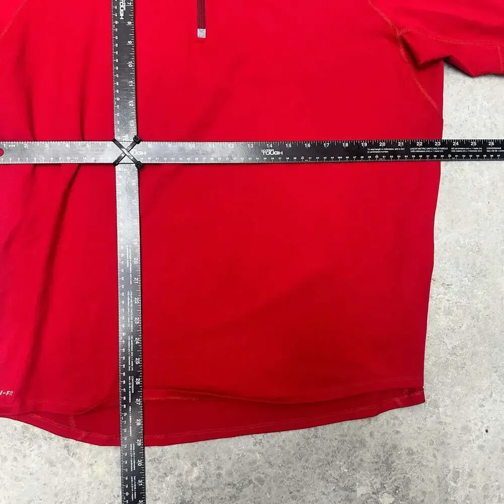Nike Dri-FIT Running 1/4 Zip Pullover Red Long Sleeve Size XL